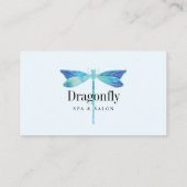 Elegant Blue en Aqua Waterverf Dragonfly Afsprakenkaartje (Achterkant)