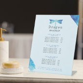 Elegant Blue en Aqua Waterverf Dragonfly Reclamebord Met Voetstuk