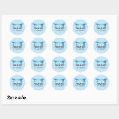 Elegant Blue en Aqua Waterverf Dragonfly Ronde Sticker
