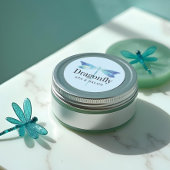 Elegant Blue en Aqua Waterverf Dragonfly Ronde Sticker