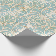 Elegant Blue en Beige Damask