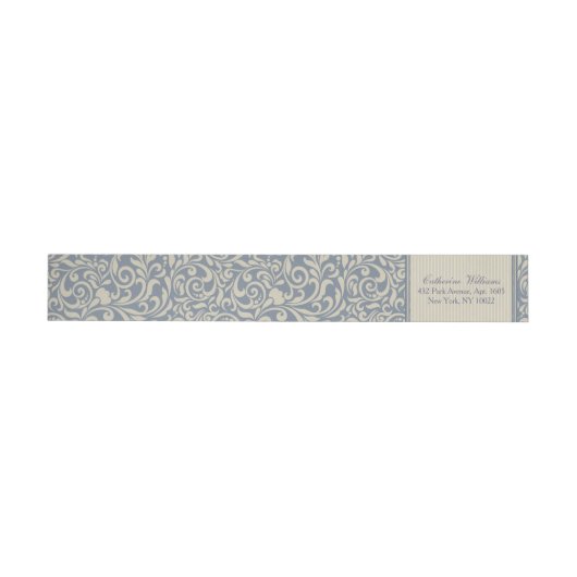 Elegant Blue en Beige Damask Pattern Wedding (Individueel)
