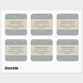 Elegant Blue en Beige Pattern Wedding Vierkante Sticker (Vel)
