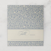 Elegant Blue en Beige Wedding Plaatskaartje (Buitenkant ongevouwen)