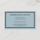 Elegant Blue en Black Art Deco Visitekaartje (Achterkant)