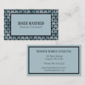 Elegant Blue en Black Art Deco Visitekaartje (Voorkant / Achterkant)