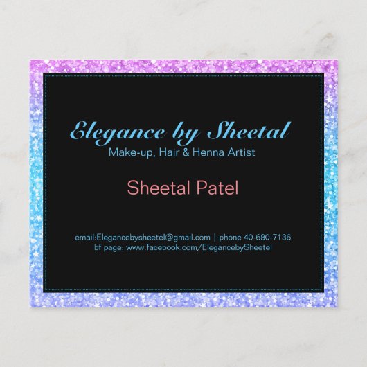 Elegant Blue en Black Glitter Flyer (Achterkant)