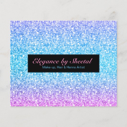Elegant Blue en Black Glitter Flyer (Voorkant)