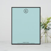 Elegant Blue en Black Monogram Letterhead Briefhoofd Ontwerp (Staand voorkant)