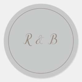 Elegant Blue en Brown Ronde Sticker