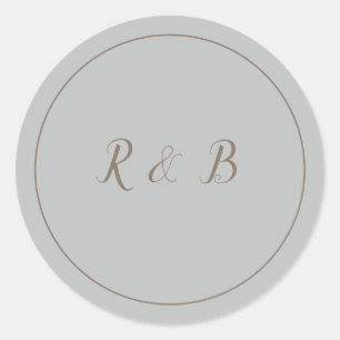 Elegant Blue en Brown Ronde Sticker