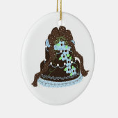 Elegant Blue en Chocolate Cake Keramisch Ornament (Rechts)