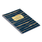 Elegant Blue en Faux Gold Foil Notitieboek (Rechterzijde)