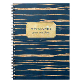 Elegant Blue en Faux Gold Foil Notitieboek