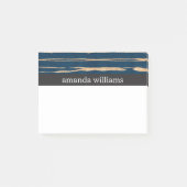 Elegant Blue en Faux Gold Foil Post-it® Notes (Voorkant)
