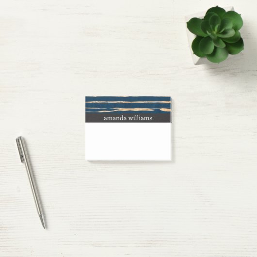 Elegant Blue en Faux Gold Foil Post-it® Notes (Kantoor)