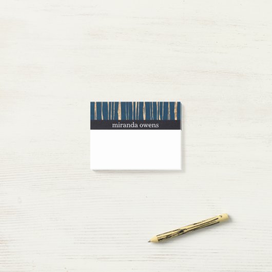 Elegant Blue en Faux Gold Foil Post-it® Notes (Op bureau)