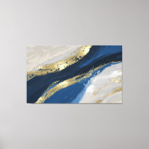 Elegant Blue en Gold Abstract Art
