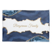 Elegant Blue en Gold Agaat Pascha Kussensloop (Achterkant)