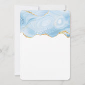 Elegant Blue en Gold Agate Background Birthday Kaart (Achterkant)