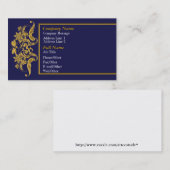 Elegant Blue en Gold Business Card-template Visitekaartje (Voorkant / Achterkant)