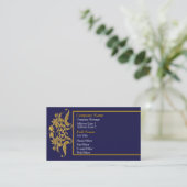 Elegant Blue en Gold Business Card-template Visitekaartje (Staand voorkant)