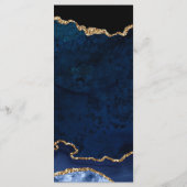 Elegant Blue en Gold Faux Glitter Agate Wedding Menu (Achterkant)