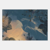 Elegant Blue en Gold Floral  Inpakpapier Vel (Voorkant 2)