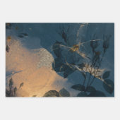 Elegant Blue en Gold Floral  Inpakpapier Vel (Voorkant)