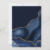 Elegant Blue en Gold Glitter Agate 21st Birthday Kaart (Achterkant)
