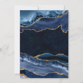 Elegant Blue en Gold Glitter Agate 21st Birthday Kaart (Achterkant)