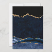 Elegant Blue en Gold Glitter Agate 60th Birthday Kaart (Achterkant)