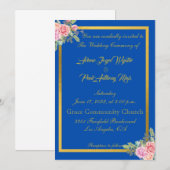 Elegant Blue en Gold Kaart (Voorkant / Achterkant)