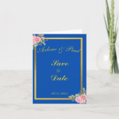 Elegant Blue en Gold Kaart (Voorkant)