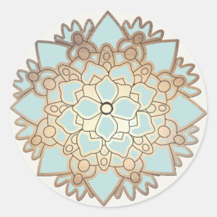 Elegant Blue en Gold Lotus Flower Sticker