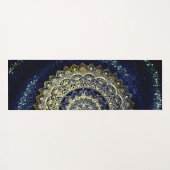 Elegant Blue en Gold Mandala Abstracte Art Yoga Yogamat (Achterkant (horizontaal))