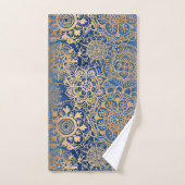 Elegant Blue en Gold Mandala Pattern Bad Handdoek (Handdoek)
