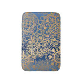 Elegant Blue en Gold Mandala Pattern Badmat (Voorkant Verticaal)