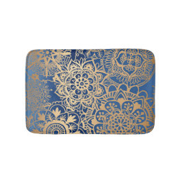 Elegant Blue en Gold Mandala Pattern Badmat