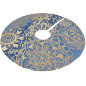 Elegant Blue en Gold Mandala Pattern Kerstboom Rok (Gekanteld)