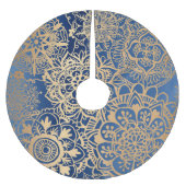 Elegant Blue en Gold Mandala Pattern Kerstboom Rok (Voorkant)