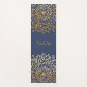 Elegant Blue en Gold Mandala Personaliseren Yogamat (Voorkant)