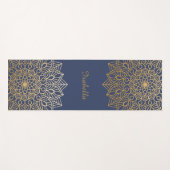 Elegant Blue en Gold Mandala Personaliseren Yogamat (Voorkant (horizontaal))