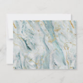 Elegant Blue en Gold Marble Texture Notitiekaartje (Achterkant)