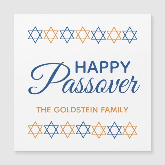 Elegant Blue en Gold Star van David Happy Passover (Voorkant)