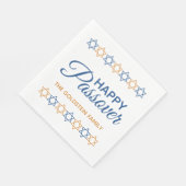 Elegant Blue en Gold Star van David Happy Passover Servet (Hoek)