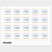 Elegant Blue en Gold Star van David Happy Passover Vierkante Sticker (Vel)