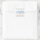 Elegant Blue en Gold Star van David Happy Passover Vierkante Sticker (Tas)