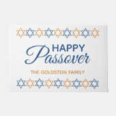Elegant Blue en Gold Star van David Passover Deurmat (Voorkant)