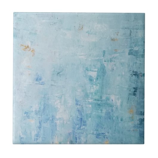 Elegant Blue en Gold Stone Tegeltje (Voorkant)